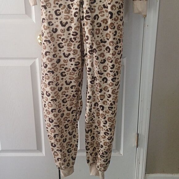 Joe Boxer Leopard print hooded onesie pajama coverall Sz  XL EUC - Picture 6 of 9